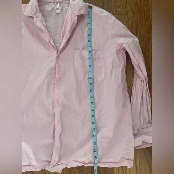 SKIMS Cotton Poplin Button Up Shirt Collared Baby Pink Oversized Sleep Size M - Picture 6 of 10